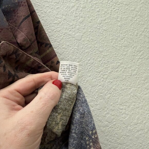 Cabelas Aztec Southwestern Flannel Cotton Pullover Shirt 913214 Womens sz Medium - Picture 5 of 7